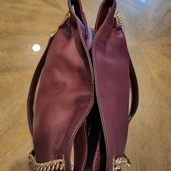 Michael Kors Burgundy Jet Set Lg Shoulder Tote Handbag With Matching Wallet NWT - Picture 8 of 16